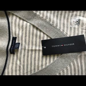 striped long sleeve tunic sweater